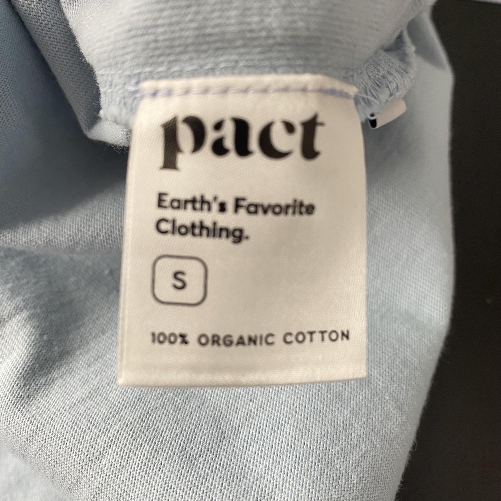 Pact Tank Dress Womens Small Blue Organic Cotton Jersey Pocket Side Slit Midi - Picture 7 of 13